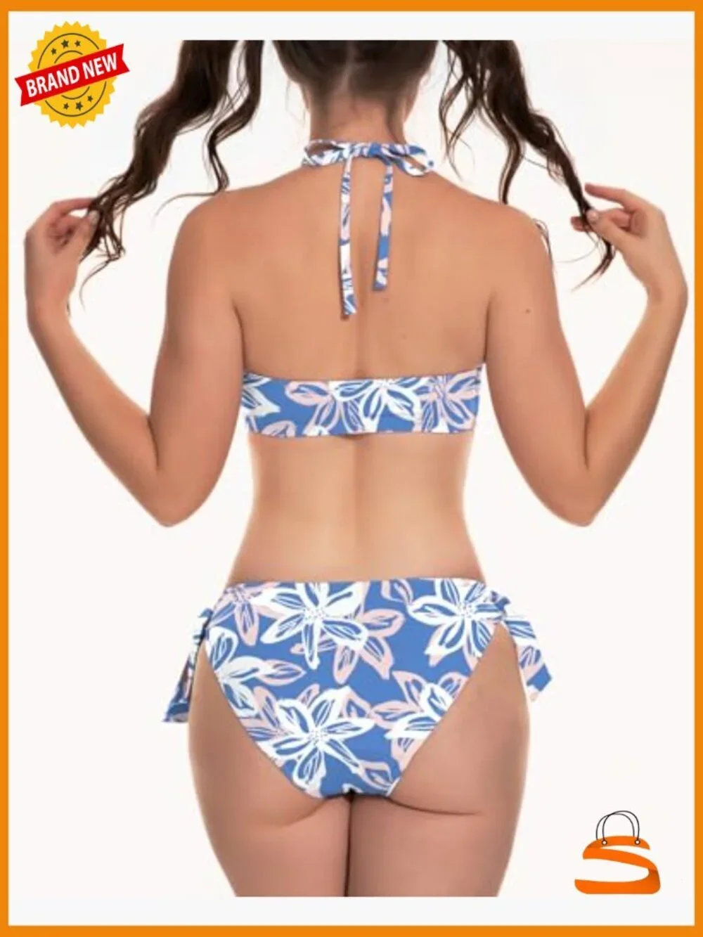 Medium Halter Bikini Set with Removable Padding, UPF 50+ Swimwear